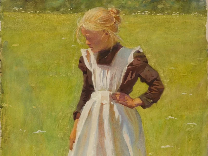 1871-Karl Reinhold Haeser - Ragazza in un prato fiorito
